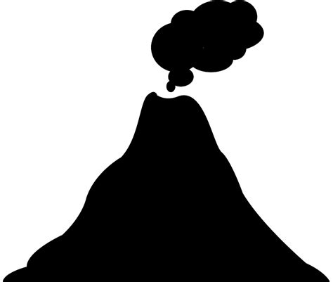 volcano clipart silhouette